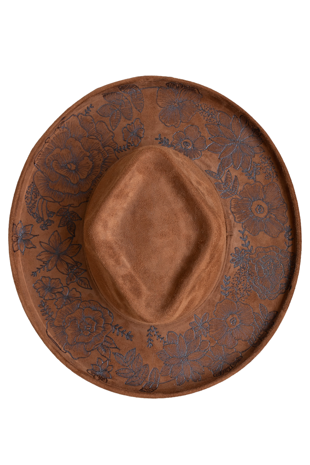 Brown Floral Hat