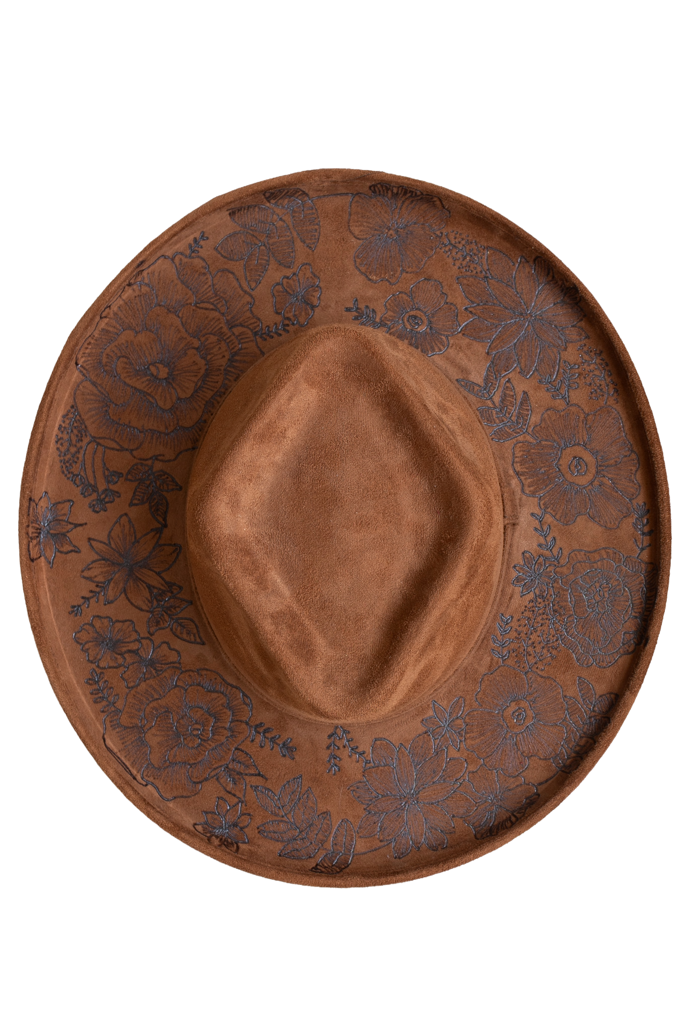 Brown Floral Hat
